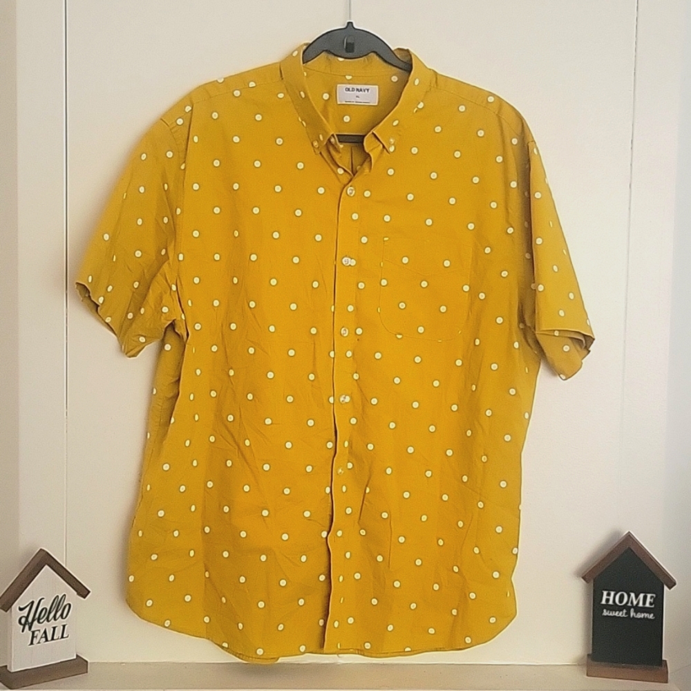 Old Navy mustard yellow collar shirt